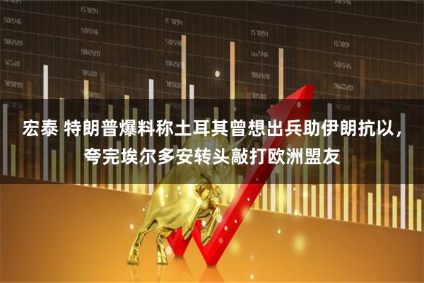 宏泰 特朗普爆料称土耳其曾想出兵助伊朗抗以，夸完埃尔多安转头敲打欧洲盟友